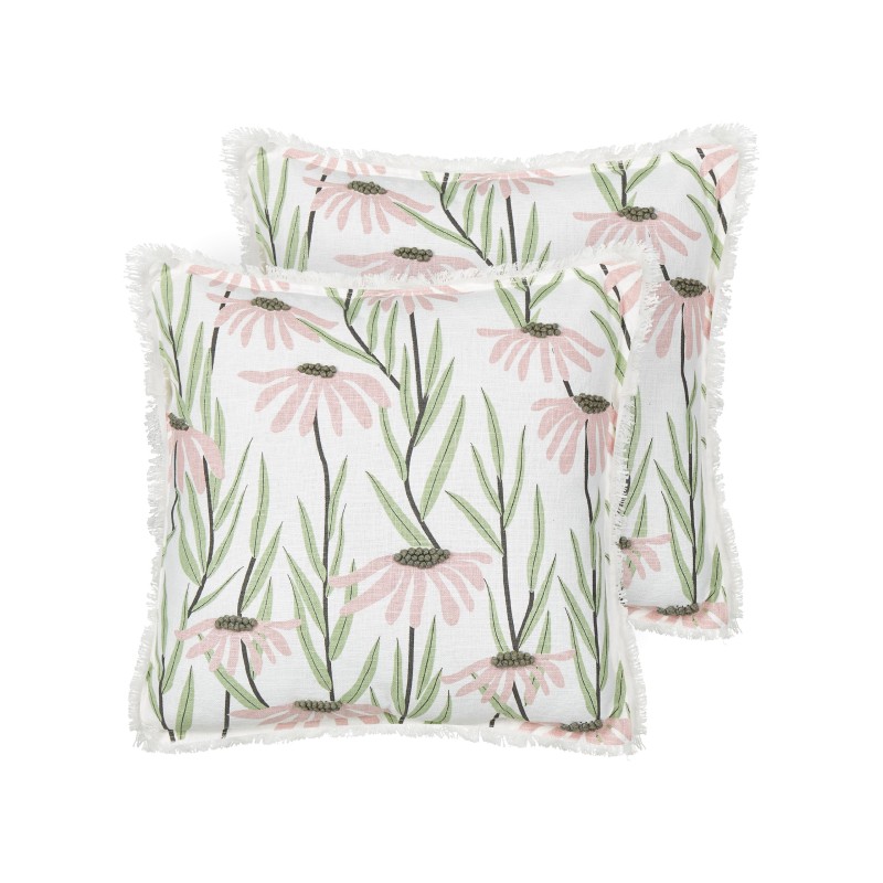 Zestaw 2 poduszek dekoracyjnych GYNURA Bawełna 45 x 45 cm Kolorowy Wzór kwiatowy