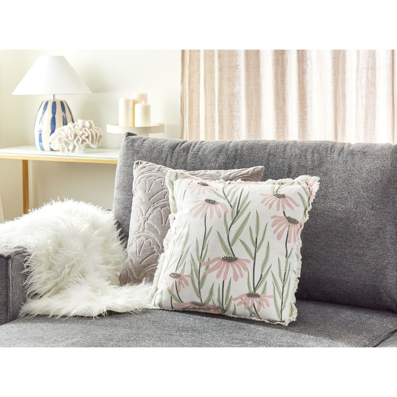 Zestaw 2 poduszek dekoracyjnych GYNURA Bawełna 45 x 45 cm Kolorowy Wzór kwiatowy