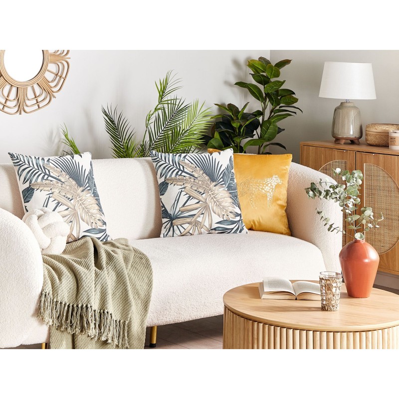 Zestaw 2 poduszek dekoracyjnych TAGETES 45 x 45 cm Kolorowy Wzór roślinny