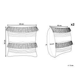 Zestaw 2 poduszek dekoracyjnych VILLUR Bawełna 45 x 45 cm Beżowy W paski