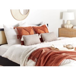 Zestaw 2 poduszek dekoracyjnych HAKONE 45 x 25 cm Beżowoszary Wzór geometryczny