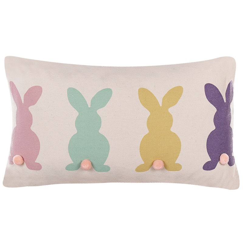 2 poduszki dekoracyjne z motywem królika 30 x 50 cm wielokolorowe CLUSIA