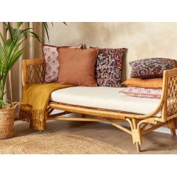 Zestaw 2 poduszek dekoracyjnych SAGINA Len 45 x 45 cm Pomarańczowy Jednolity