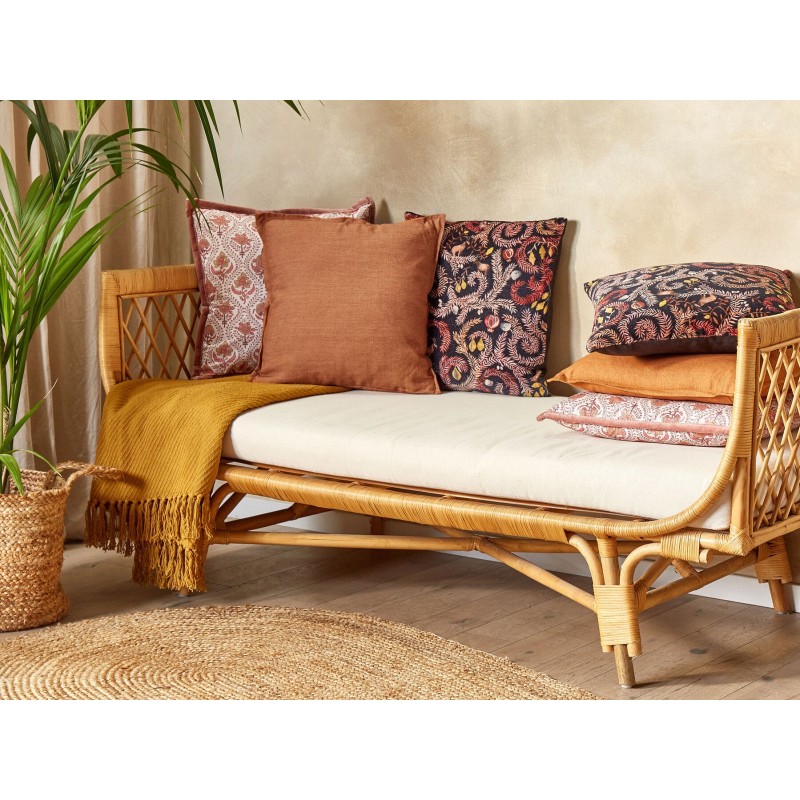 Zestaw 2 poduszek dekoracyjnych SAGINA Len 45 x 45 cm Pomarańczowy Jednolity