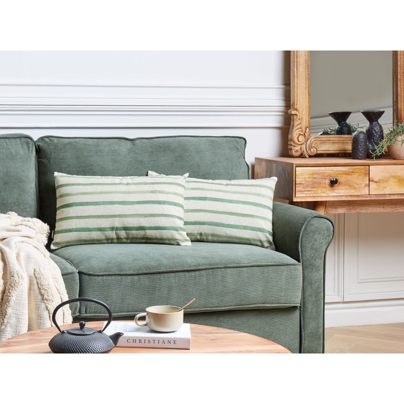 Zestaw 2 poduszek dekoracyjnych KAFRA 30 x 50 cm Zielony W paski