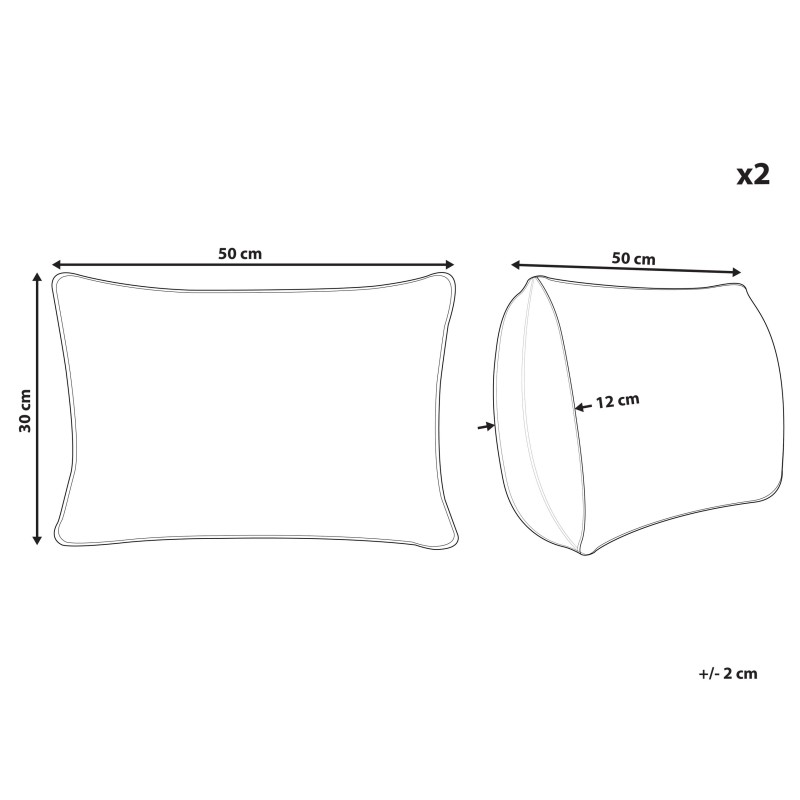 Zestaw 2 poduszek dekoracyjnych KAFRA 30 x 50 cm Zielony W paski