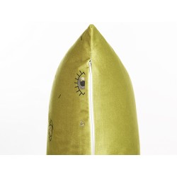 Zestaw 2 poduszek dekoracyjnych AEONIUM Welur 45 x 45 cm Oliwkowy Wzór abstrakcyjny