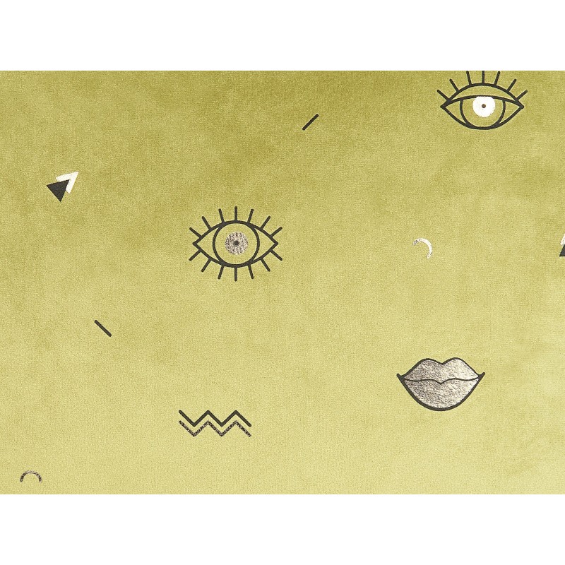 Zestaw 2 poduszek dekoracyjnych AEONIUM Welur 45 x 45 cm Oliwkowy Wzór abstrakcyjny