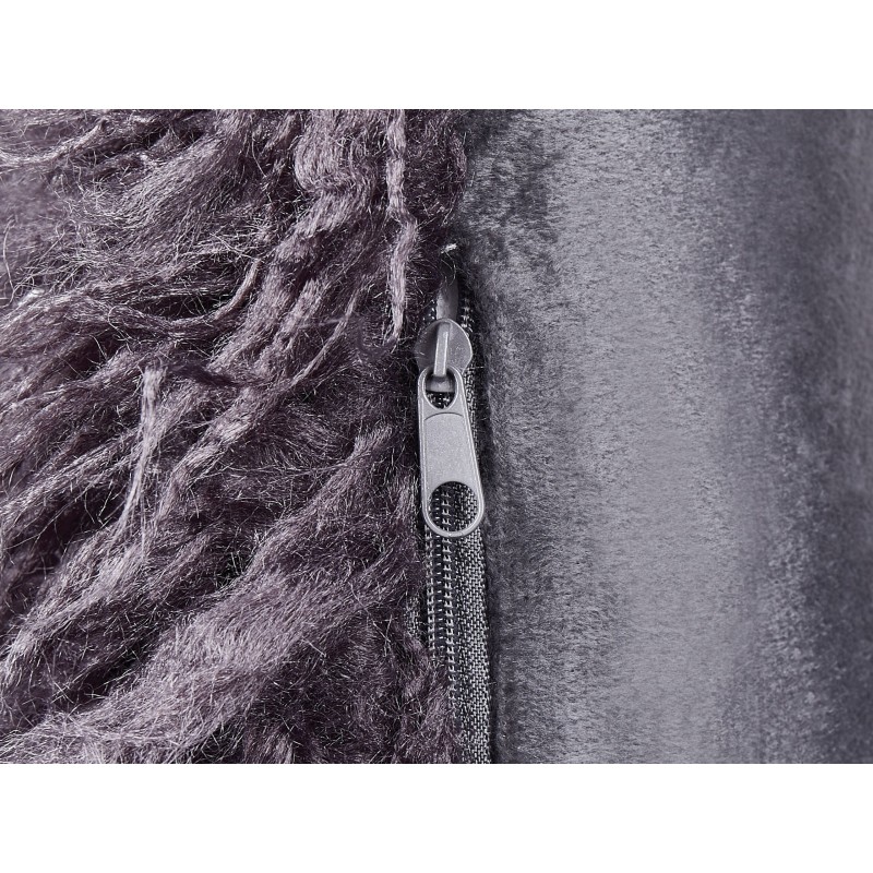 Zestaw 2 poduszek dekoracyjnych COROKIA Sztuczne futro 45 x 45 cm Ciemnoszary Jednolity