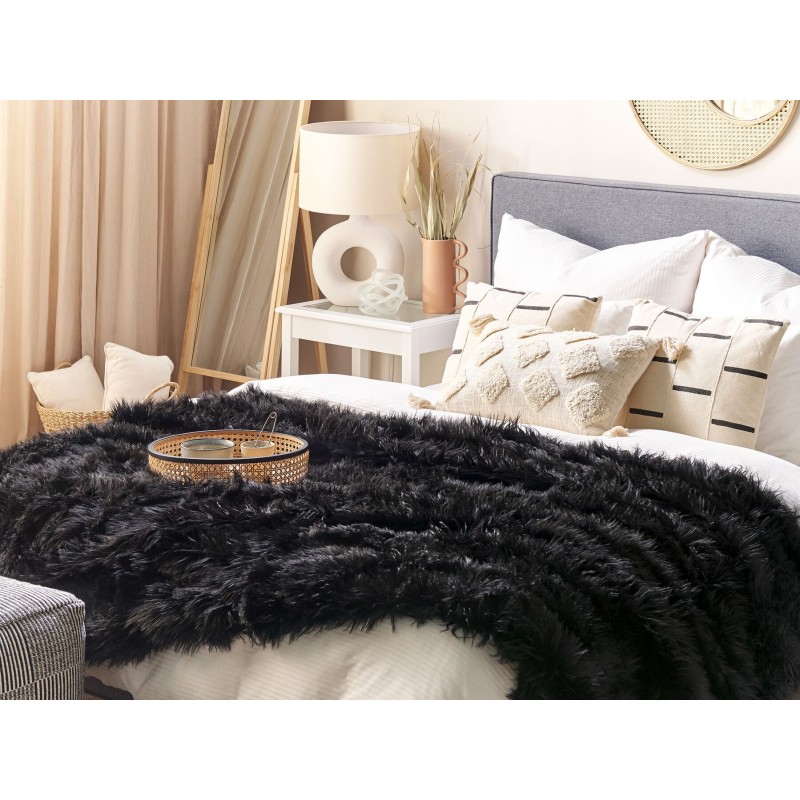 Narzuta na łóżko DELICE 150 x 200 cm Czarny