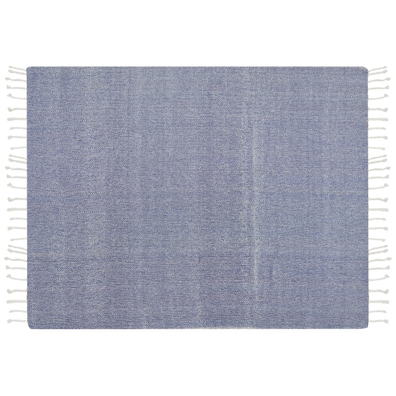 Koc TILMI Bawełna 130 x 160 cm Niebieski