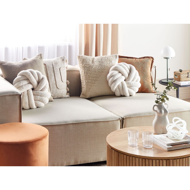 Zestaw 2 poduszek dekoracyjnych AKOLA Boucle 31 x 31 cm Złamana biel Jednolity