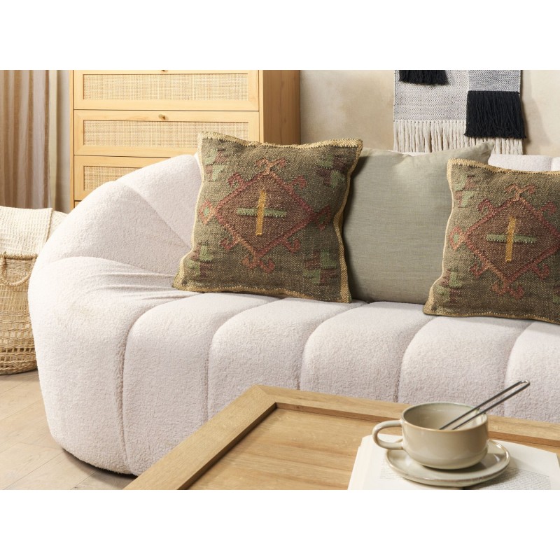 Zestaw 2 poduszek dekoracyjnych KATORA Juta 45 x 45 cm Zielony Wzór orientalny