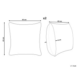 Zestaw 2 poduszek dekoracyjnych EPISCIA Bawełna 45 x 45 cm Biały Wzór świąteczny