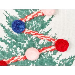 Zestaw 2 poduszek dekoracyjnych EPISCIA Bawełna 45 x 45 cm Biały Wzór świąteczny