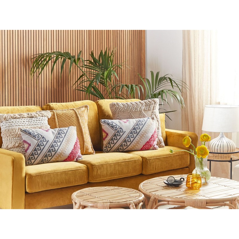 Poduszka dekoracyjna BETULA Bawełna 30 x 50 cm Beżowy Wzór geometryczny