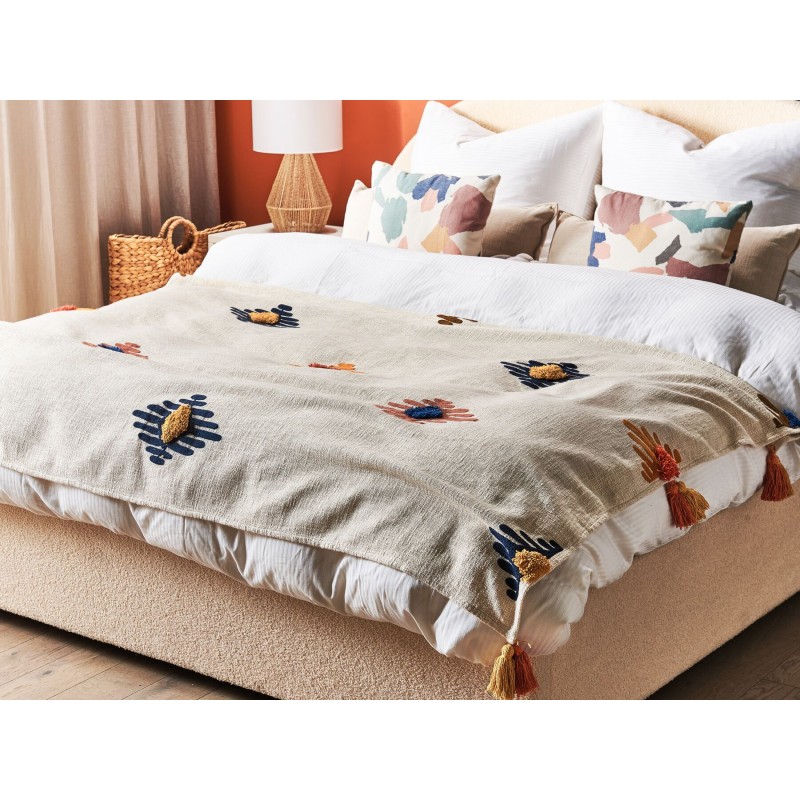 Koc MUNGER Bawełna 130 x 180 cm Beżowy