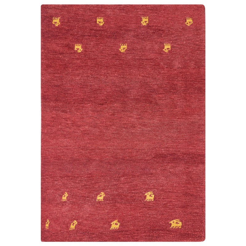 Dywan wełniany gabbeh 160 x 230 cm czerwony YARALI