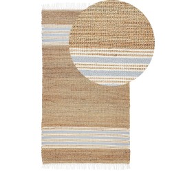 Dywan z juty 80 x 150 cm beżowo-niebieski MIRZA