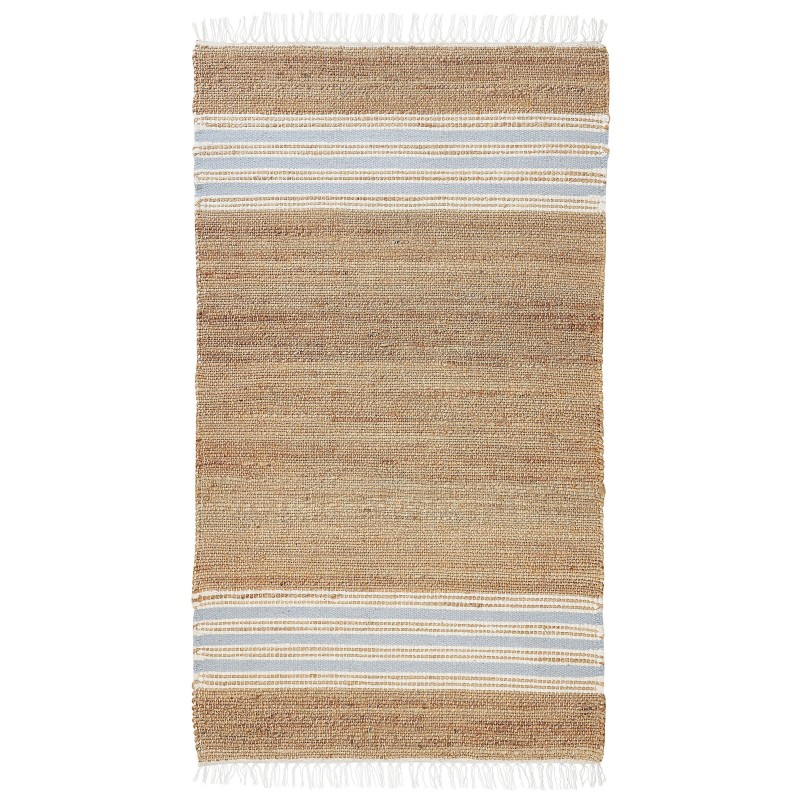 Dywan z juty 80 x 150 cm beżowo-niebieski MIRZA
