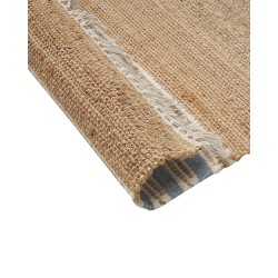 Dywan z juty 80 x 150 cm beżowo-niebieski MIRZA