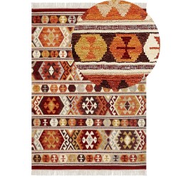 Dywan wełniany kilim 200 x 300 cm wielokolorowy AYGAVAN