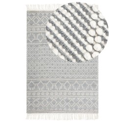 Dywan wełniany ze wzorem geometrycznym 200 x 300 cm beżowo-szary SOLHAN