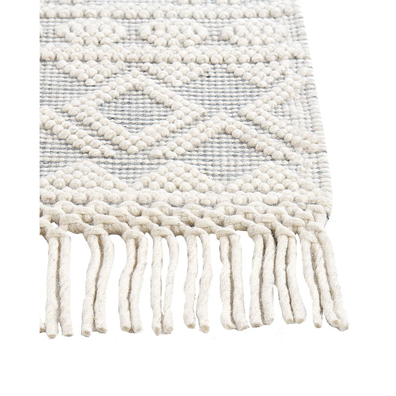 Dywan wełniany ze wzorem geometrycznym 200 x 300 cm beżowo-szary SOLHAN