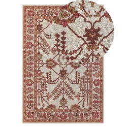 Dywan wełniany 140 x 200 cm pomarańczowo-beżowy ADILCEVAZ