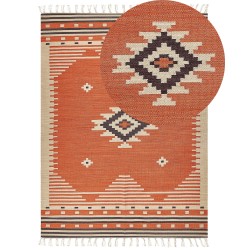 Dywan bawełniany kilim 160 x 230 cm pomarańczowy GAVAR