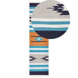 Dywan bawełniany kilim 80 x 300 cm wielokolorowy NORATUS