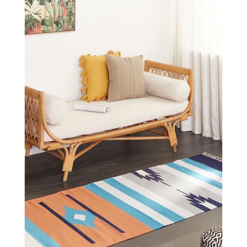 Dywan bawełniany kilim 80 x 300 cm wielokolorowy NORATUS