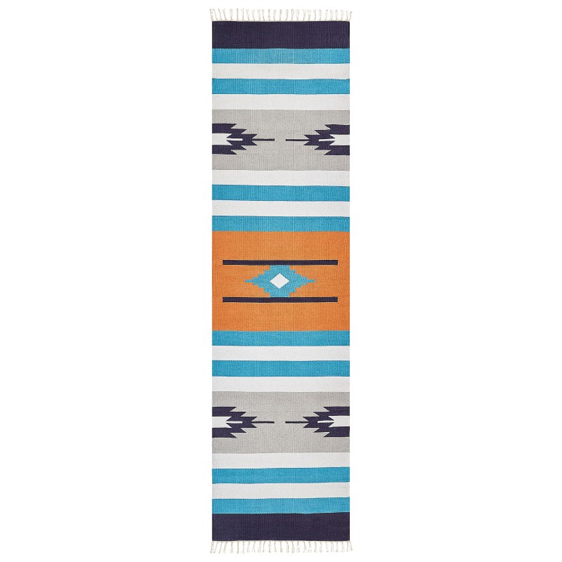 Dywan bawełniany kilim 80 x 300 cm wielokolorowy NORATUS