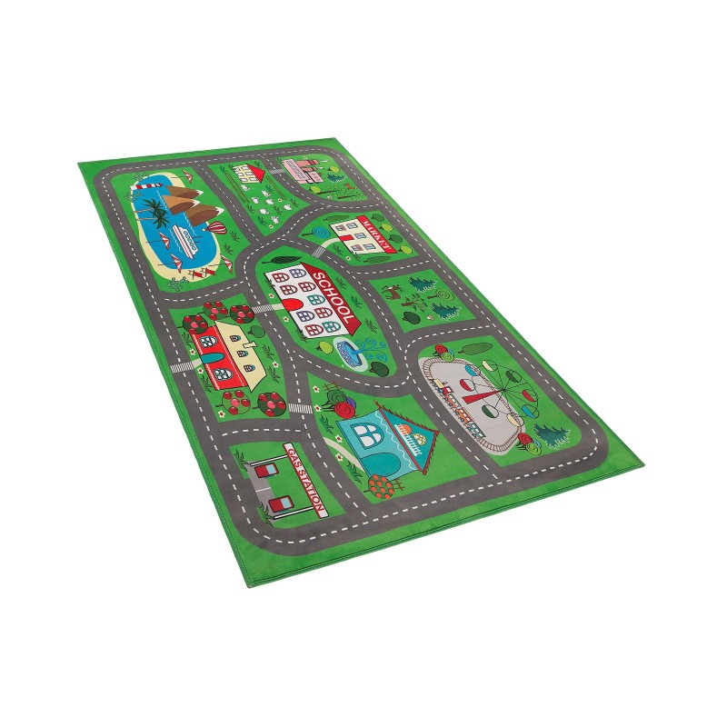 Dywan dziecięcy nadruk z miastem 80 x 150 cm TUTAK