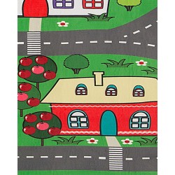 Dywan dziecięcy nadruk z miastem 80 x 150 cm TUTAK