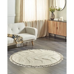 Dywan okrągły bawełniany ø 140 cm beżowy ARTMAK