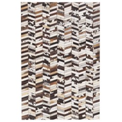 Dywan patchwork skórzany 160 x 230 cm brązowo-biały AKYELE