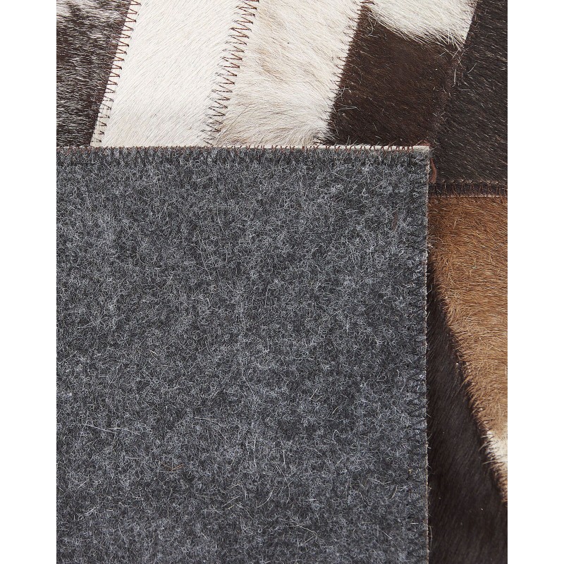 Dywan patchwork skórzany 160 x 230 cm brązowo-biały AKYELE