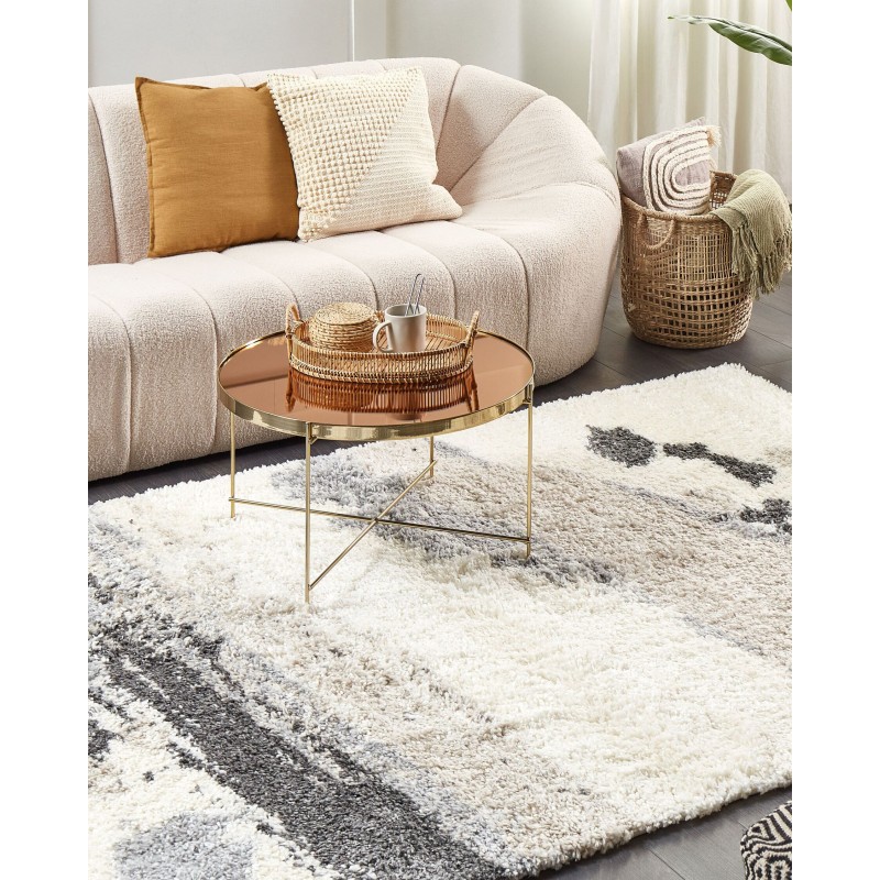 Dywan shaggy 200 x 300 cm biało-szary GORIS