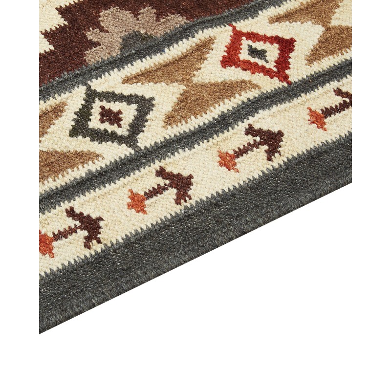 Dywan wełniany kilim 80 x 300 cm wielokolorowy GHUKASAVAN