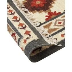 Dywan wełniany kilim 80 x 300 cm wielokolorowy GHUKASAVAN