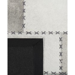 Dywan patchwork skórzany brązowoszary 140 x 200 cm PERVARI