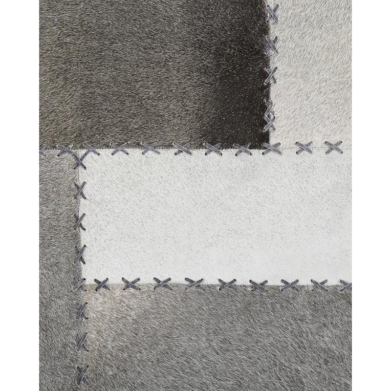 Dywan patchwork skórzany brązowoszary 140 x 200 cm PERVARI