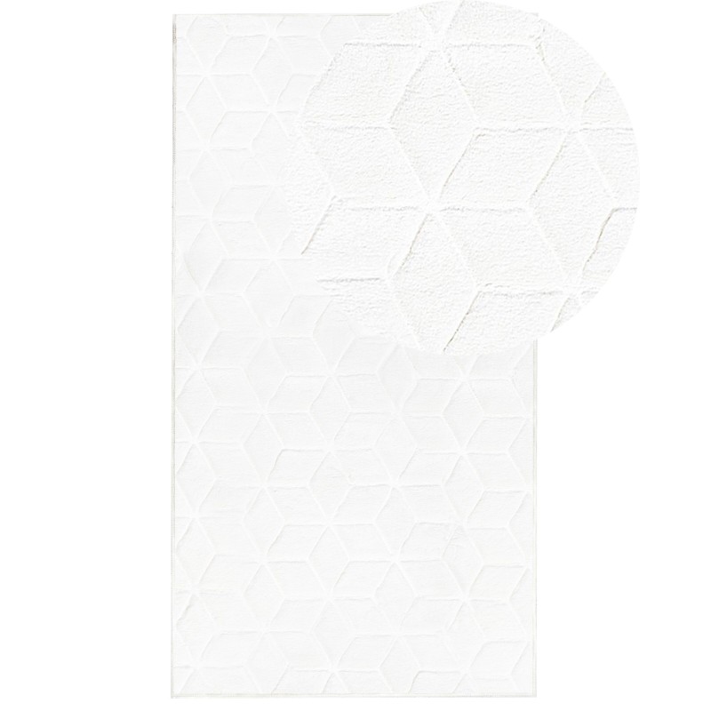 Dywan sztuczne futro królika 80 x 150 cm biały THATTA