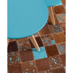 Dywan patchwork skórzany 80 x 150 cm brązowy ALIAGA