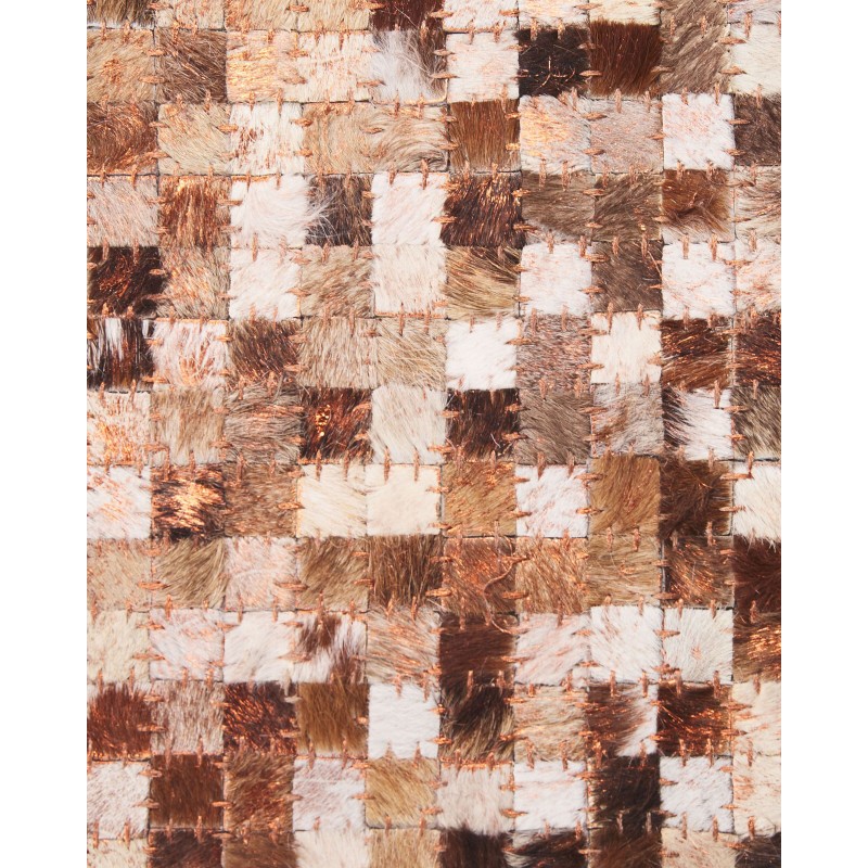 Dywan patchwork skórzany brązowy 140 x 200 cm TORUL