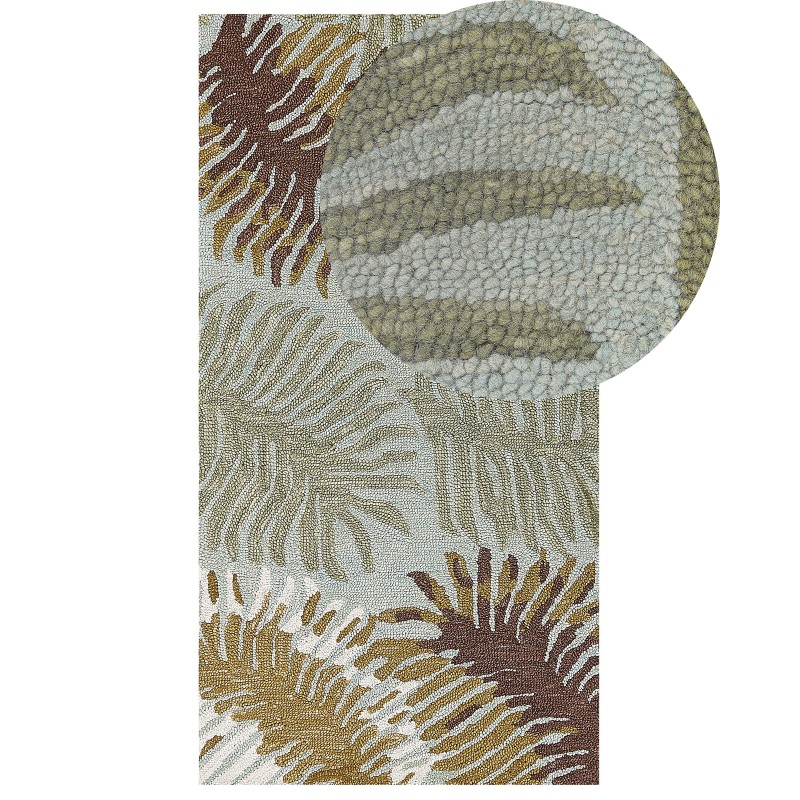 Dywan wełniany z motywem roślinnym 80 x 150 cm VIZE