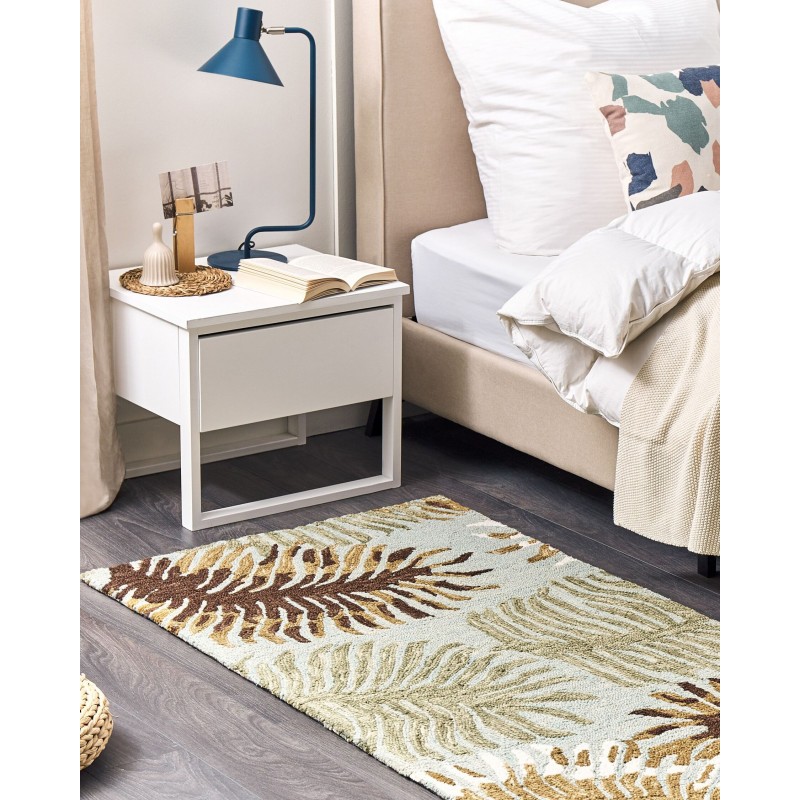 Dywan wełniany z motywem roślinnym 80 x 150 cm VIZE