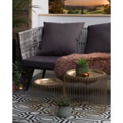 Dywan zewnętrzny dwustronny 90 x 180 cm czarno-biały BIDAR