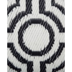 Dywan zewnętrzny dwustronny 90 x 180 cm czarno-biały BIDAR